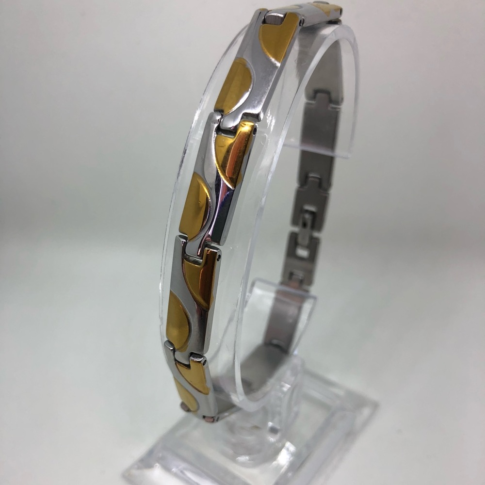 Stainless steel women silver and gold bracelet